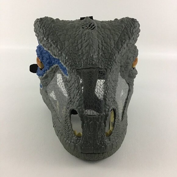 Jurassic World Chomp Roar Electronic Mask Velociraptor Blue Dinosaur 2017 Mattel - Picture 2 of 8